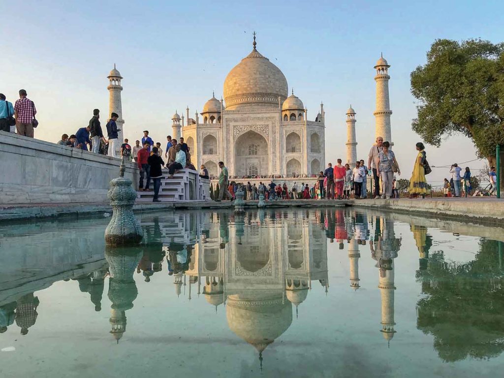 Eines der sieben neuen Weltwunder: Der Taj Mahal, Indien